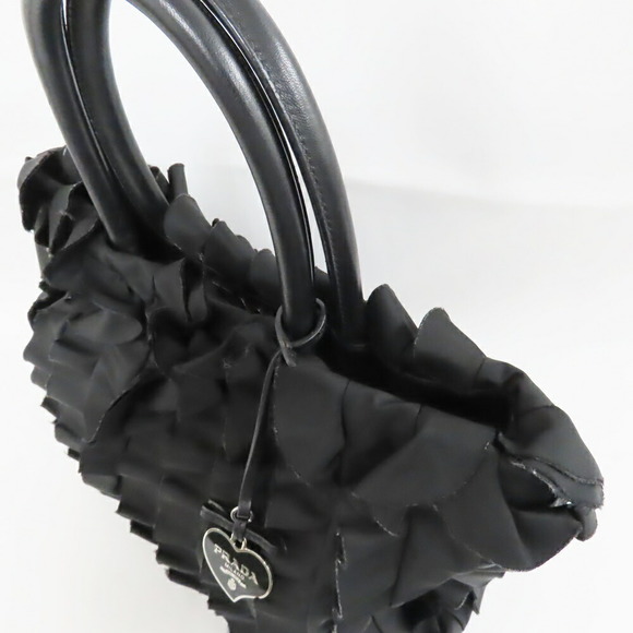 Prada Handbag Frill Nylon x Leather Black - Picture 5 of 9